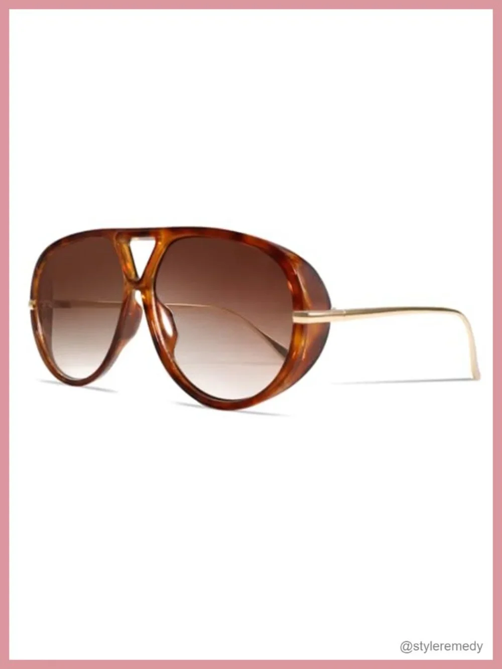 Oversized Retro Aviator Sunglasses Gold Metal Frame UV Protection